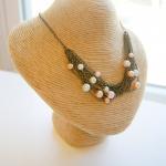Light Pearls With Brass Chain Necklace