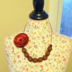 Auburn And Brown Lace Necklace With Removable..